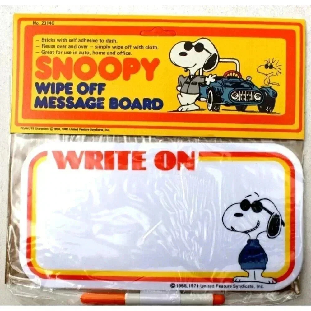 Sealed Vintage 1971 Peanuts Snoopy Wipe-Off Memo Message Board Dry Joe Cool NOS